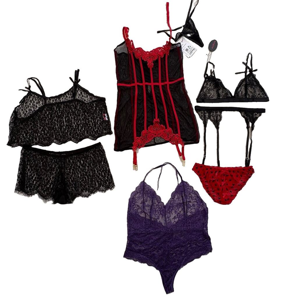 Lot Of 8 Dreamgirls Lingerie Intimates Women’s Size XL Lace